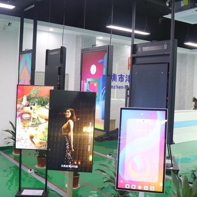 شاشة LCD ذات نافذة جانبية مزدوجة مقاس 55 بوصة عالية السطوع متجر لافتات إلكترونية داخلية
